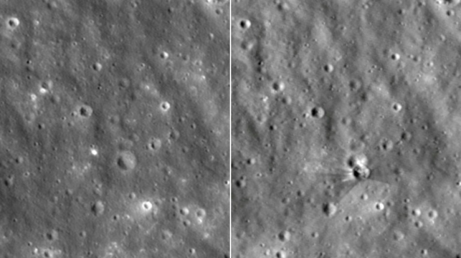 Nasa-Bilder zeigen Krater von Einschlag von SpaceX-Schrottteil auf dem Mond