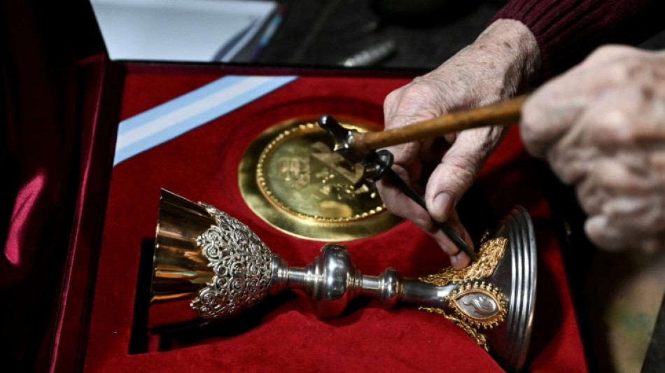 Made with munitions from the Falklands War, a 'Chalice of Peace' for the pope