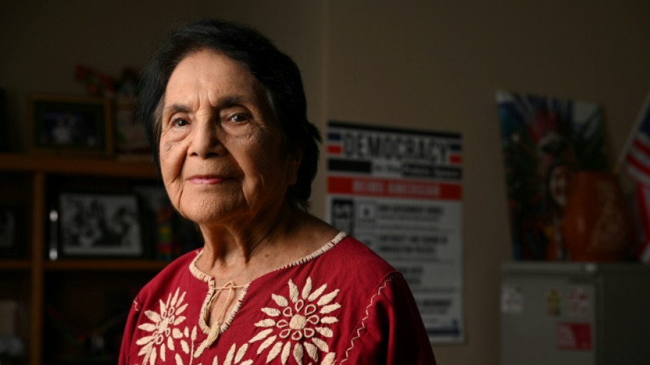 Famed union leader Dolores Huerta urges US to mobilize against Trump